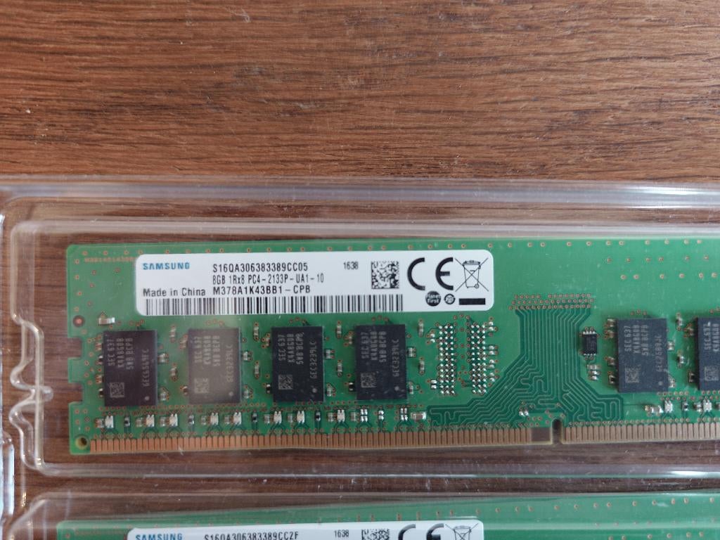 Samsung 2x8GB DDR4-2133 RAM UDIMM (desktop), Gebruikt, DDR4, 8 GB, Ophalen of Verzenden