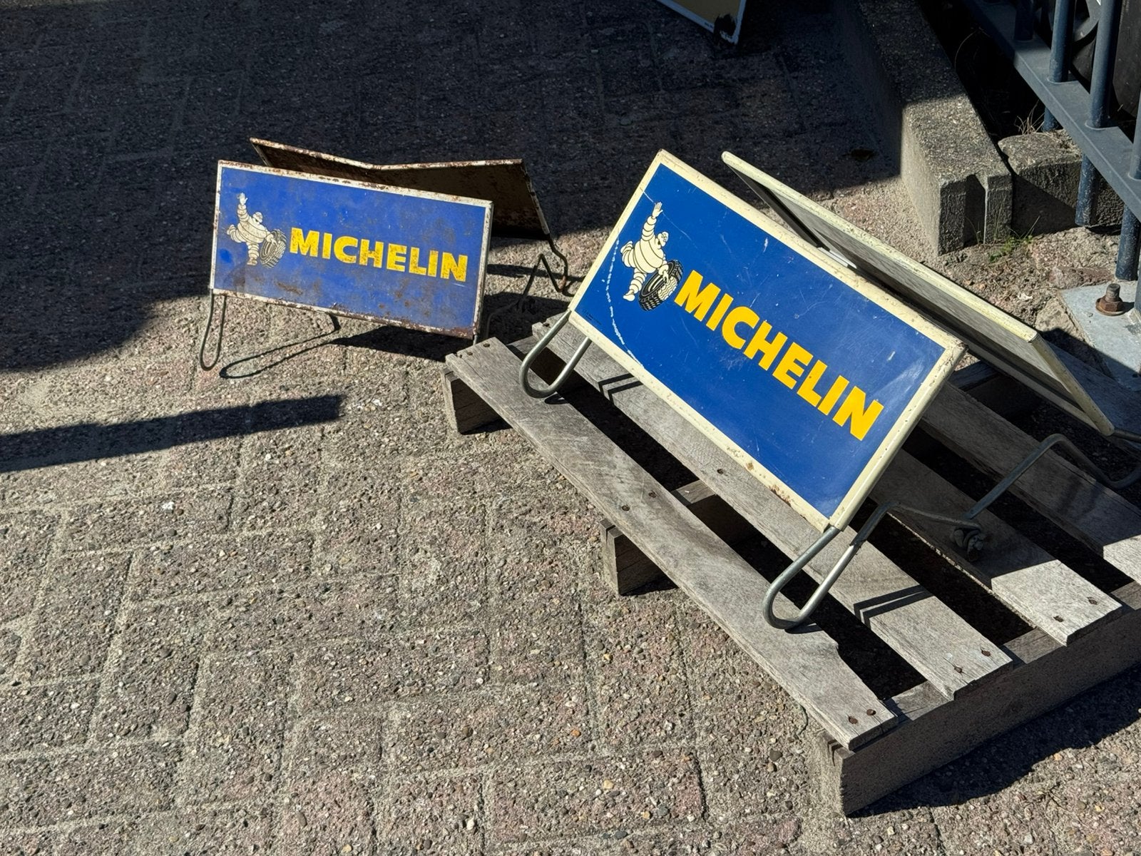 Michelin banden reclame rek / standaard, Verzamelen, Reclamebord, Gebruikt, ., Ophalen of Verzenden