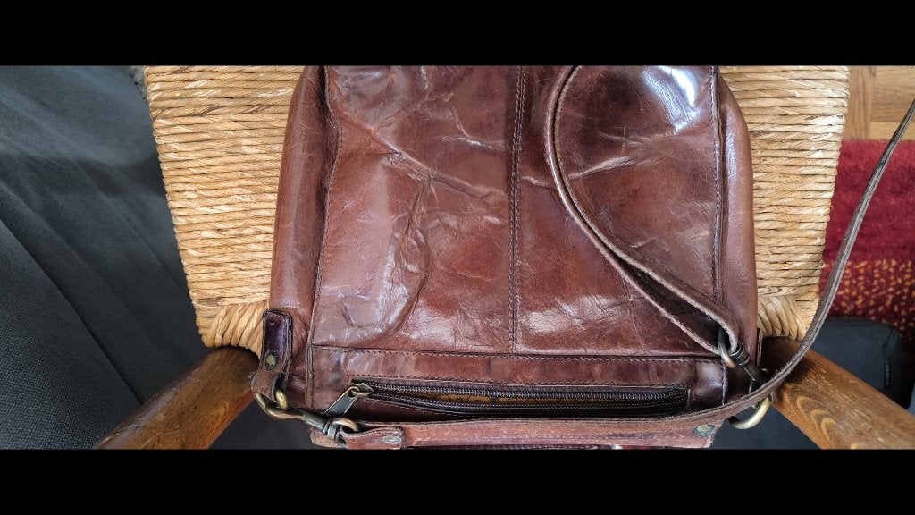 sacoche a bandouliere en cuir, Enlèvement, Utilisé, Brun, Cuir