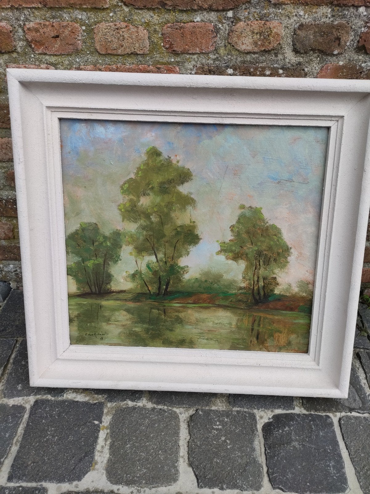 E. VAN HOLLEBEKE - HUILE SUR PLAQUE, Enlèvement ou Envoi