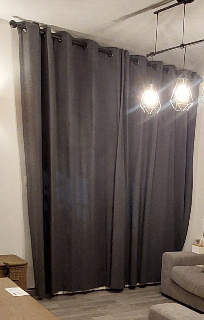 2 barres à tentures en métal noir mat de la marque Heytens, Bricolage & Construction, Moins de 200 cm, Enlèvement, Utilisé, Moins de 80 cm