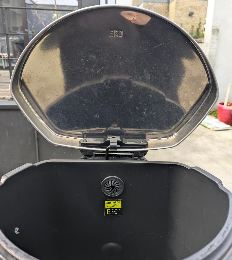 pedaalemmer EKO in RVS - 6 stuks, Ophalen, Inox, Gebruikt, Met pedaal