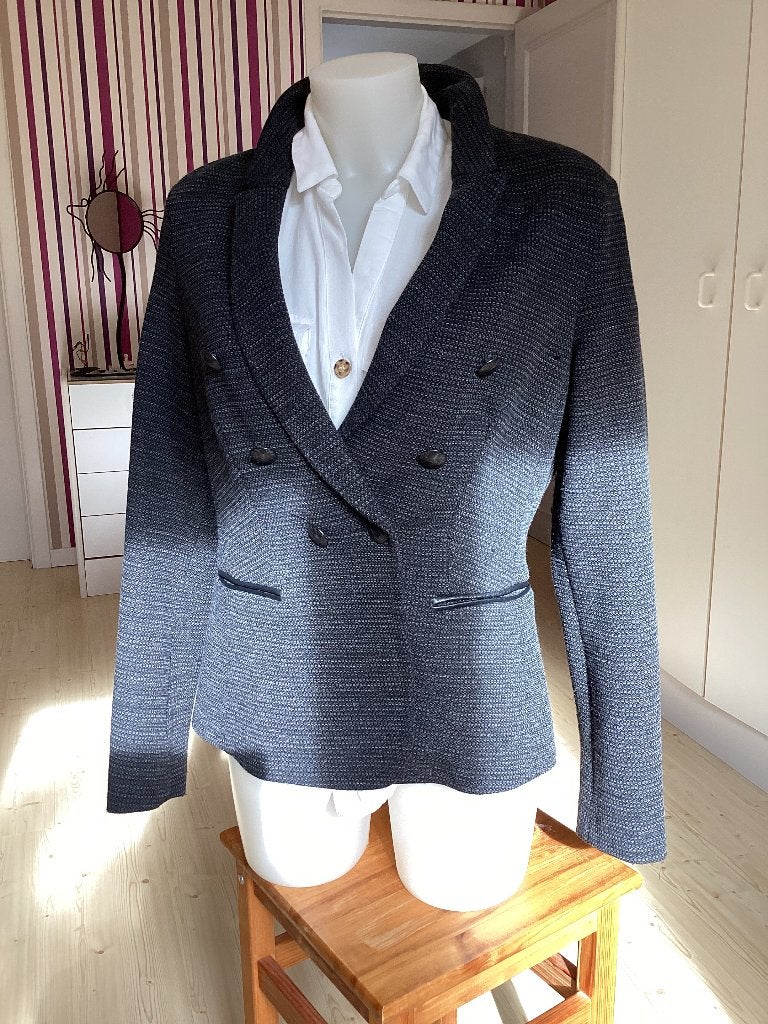 Zwarte gemêleerde grijze blazer „Expresso”, Maat 38/40 (M), Expresso, Ophalen of Verzenden, Zo goed als nieuw