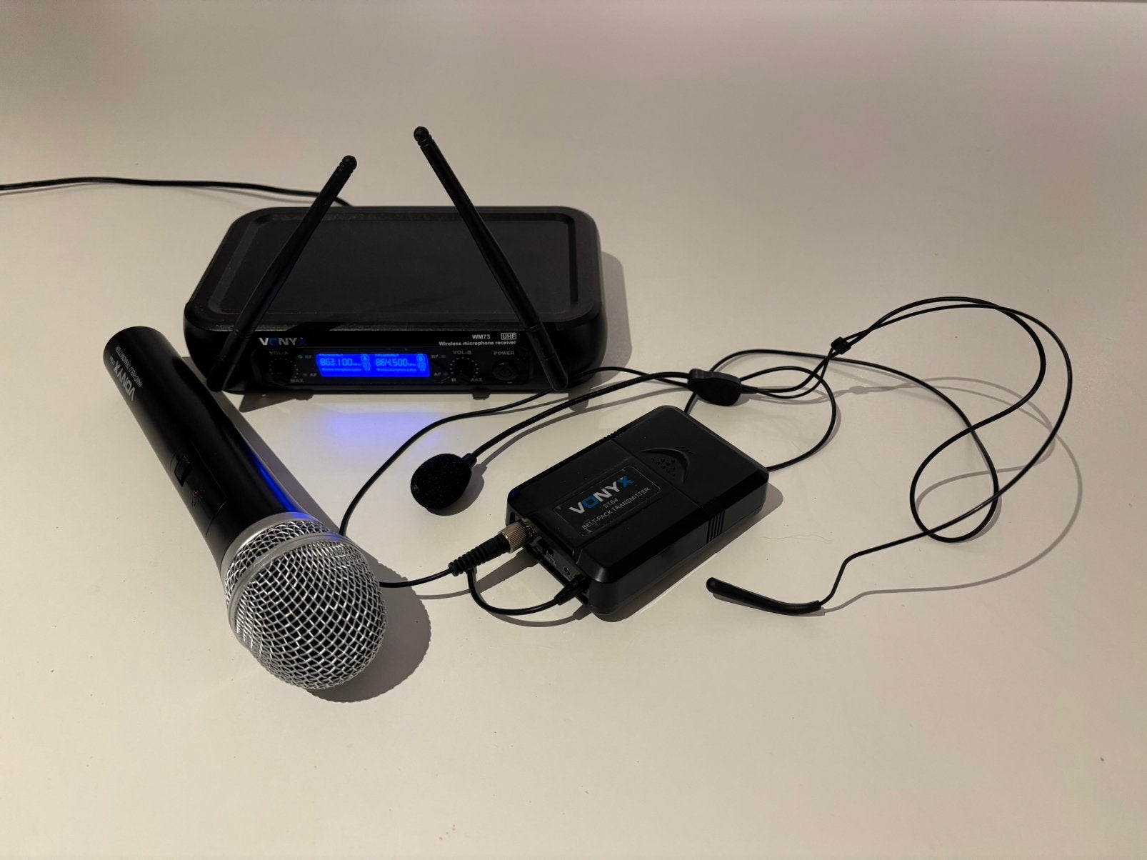 Vonyx WM73C UHF draadloze microfoonset compleet met voeding, Muziek en Instrumenten, Ophalen, Zo goed als nieuw, Overige typen