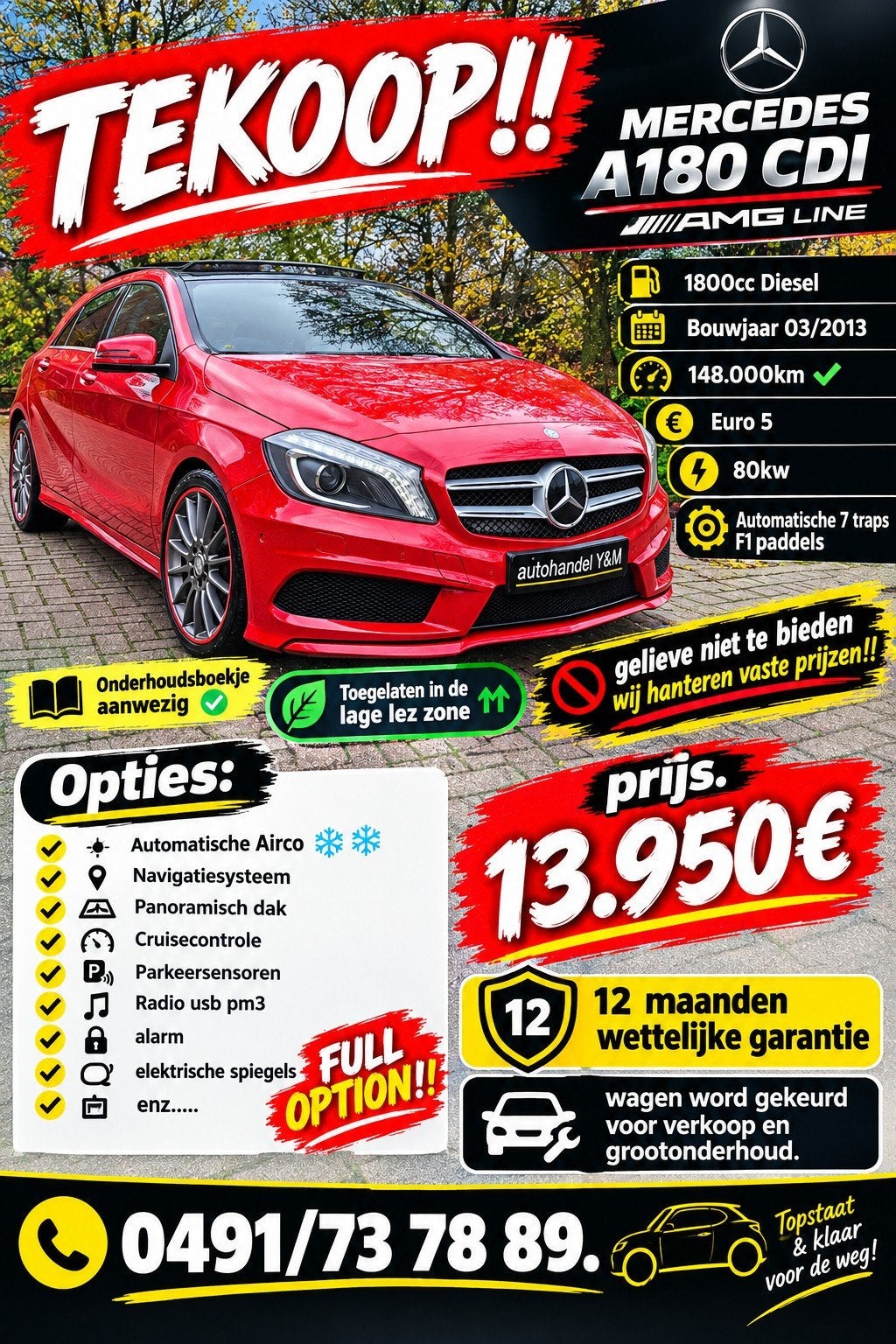 Mercedes a180 CDI AMG LINE Gekeurd Voor Verkoop, Automaat, Zwart, 4 cilinders, https://public.car-pass.be/vhr/ed2dc70c-c66e-4d2a-8155-6f4aa0eb2387