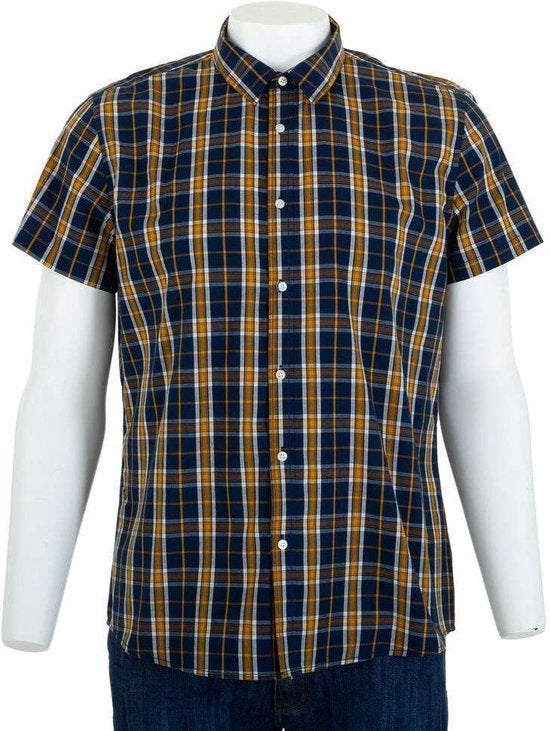 Glo-Story overhemd marineblauw geel S, Kleding | Heren, Ophalen of Verzenden, Nieuw, Blauw, Halswijdte 38 (S) of kleiner