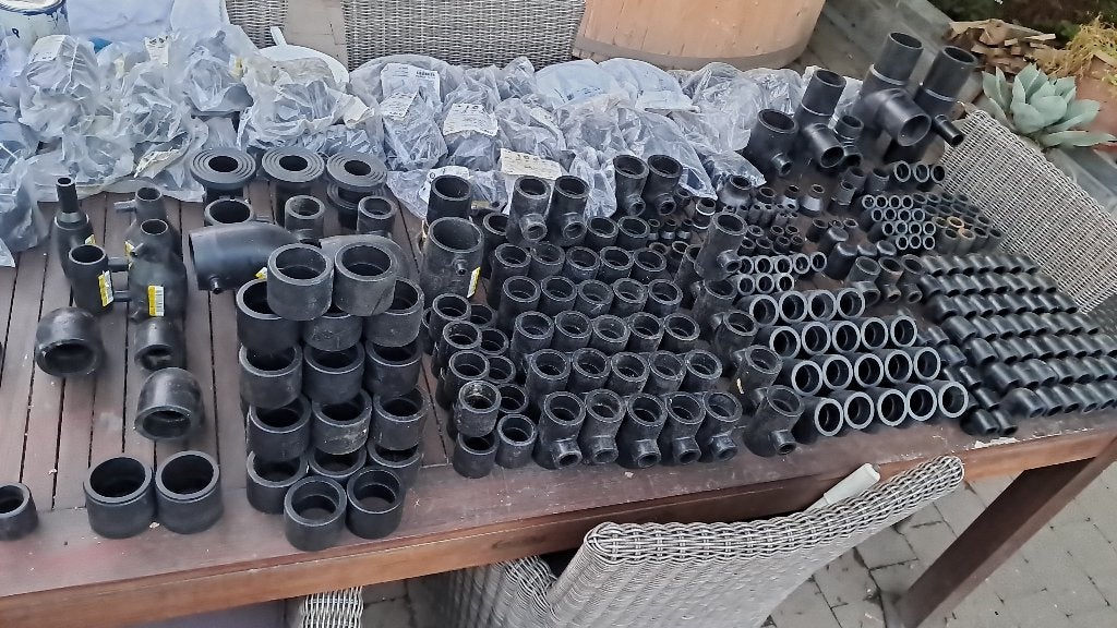 PE100 lasstukken, stomplas-en electrolasstukken, Ophalen, Bochten, PVC, Nieuw