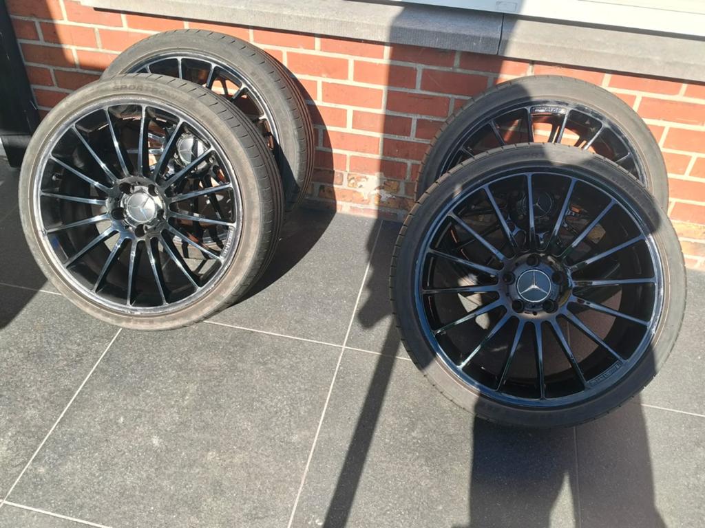 Mercedes AMG 19” velgen met banden – goede staat, Auto-onderdelen, Band(en), Zomerbanden, Ophalen, 19 inch