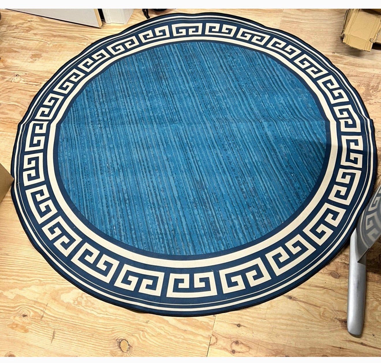XL rond vloerkleed tapijt 200cm ronde cirkel Chinese stijl, Blauw, Rond, Ophalen of Verzenden, 200 cm of meer