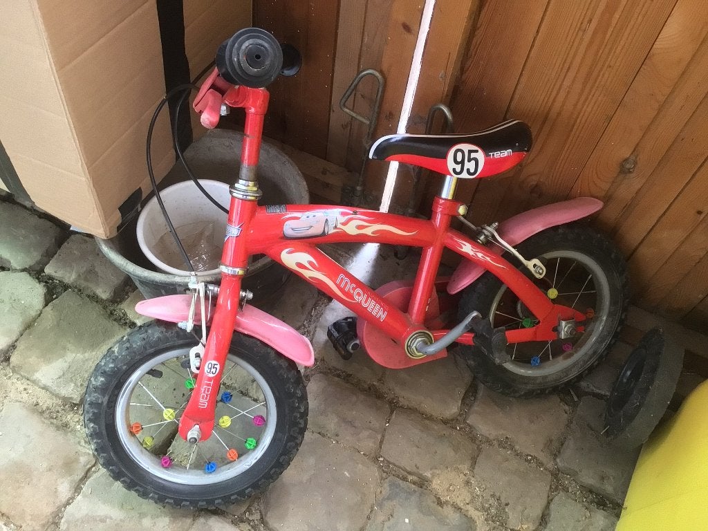 Kinder fiets Mc Queen cars jongensfietsje, Ophalen, Gebruikt