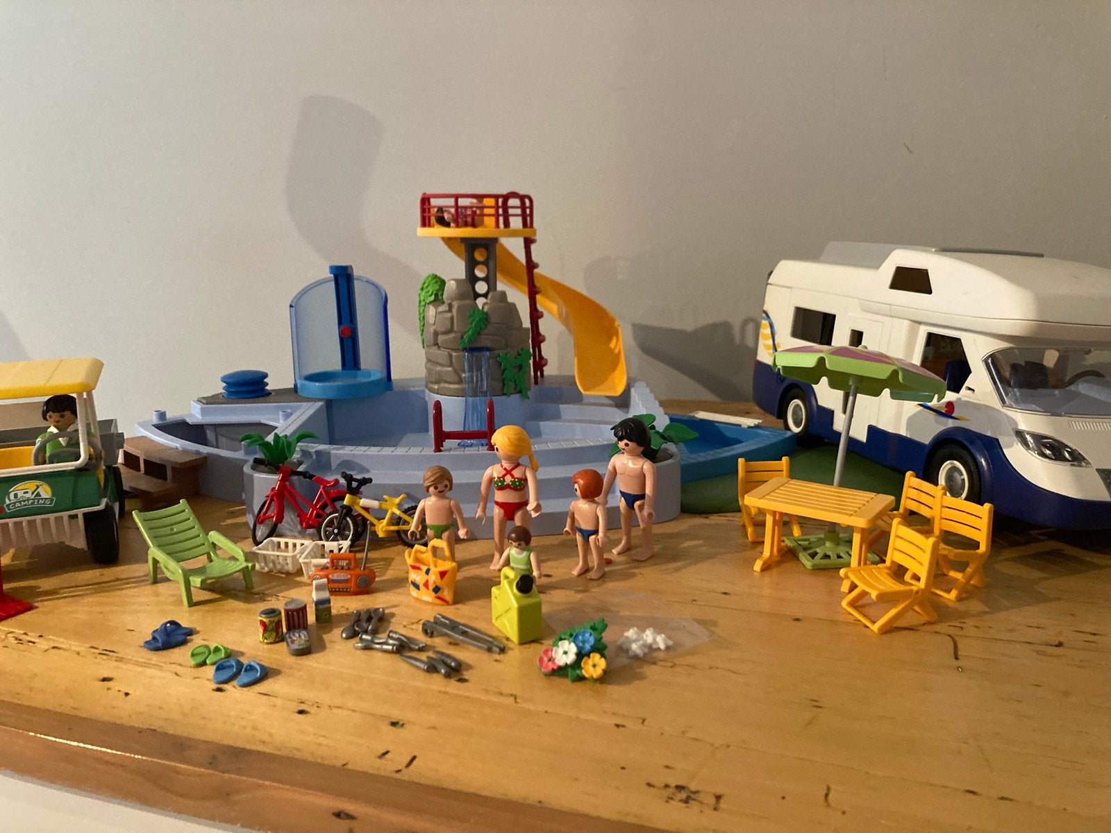 Playmobil zwembad en mobilhome, Kinderen en Baby's, Ophalen, Gebruikt