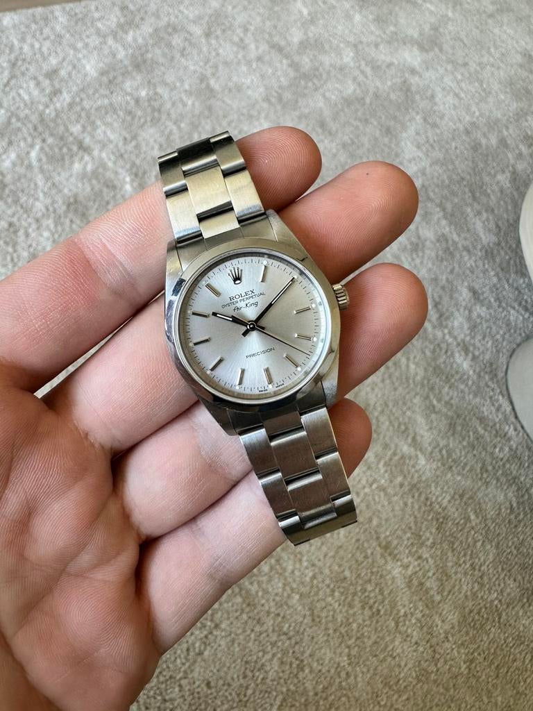 Rolex Air-King 14000, Handtassen en Accessoires, Horloges | Heren, Zo goed als nieuw, Polshorloge, Rolex, Staal, Staal, Ophalen