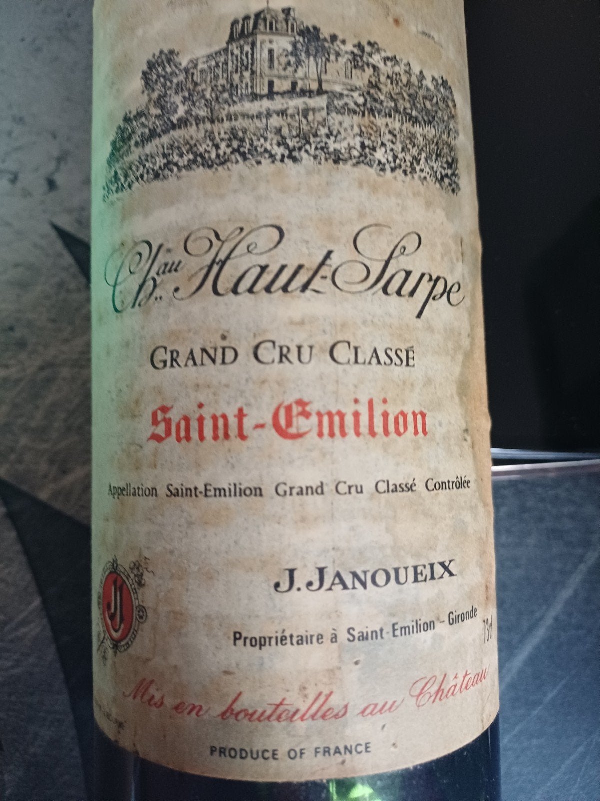Château Haut-Sarpe – Saint-Émilion Grand Cru Classé – 1976, Ophalen, Frankrijk
