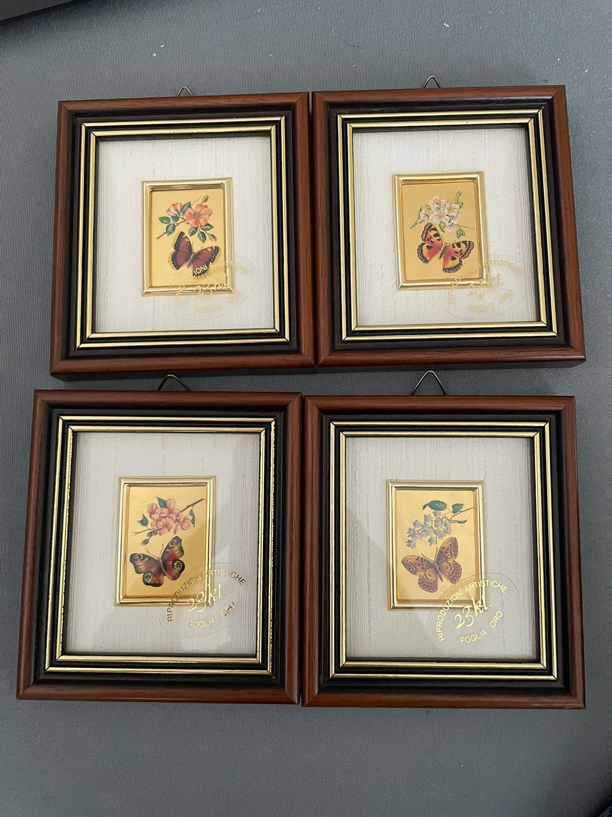 4 vlinder kadertjes, Cadre pêle-mêle, 10 cm, Comme neuf, Enlèvement