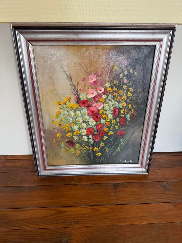 Schilderij ingekaderd - bloemen, Antiek en Kunst, Ophalen