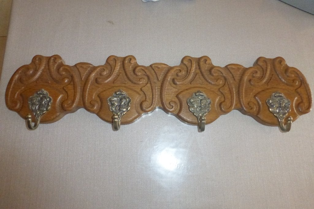 kapstok vintage muurbevestiging 60 cm, Enlèvement ou Envoi, Comme neuf, Bois, Portemanteau mural