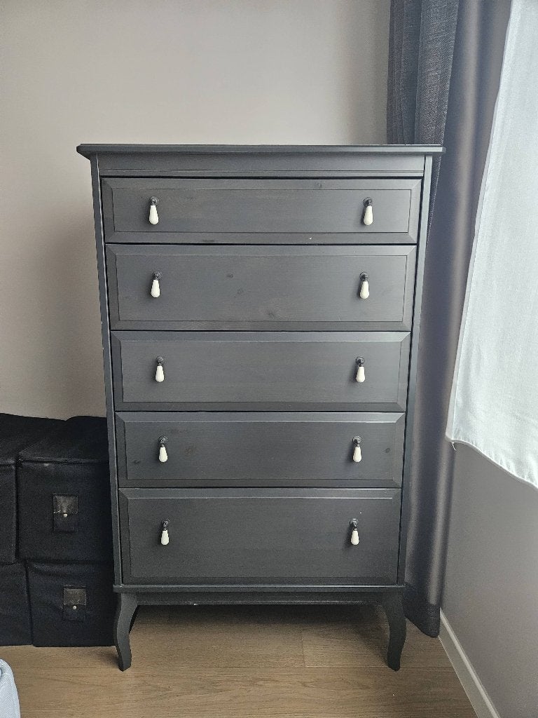 Commode ikea néo classique grise, Néo classique, 5 tiroirs ou plus, Enlèvement, Utilisé