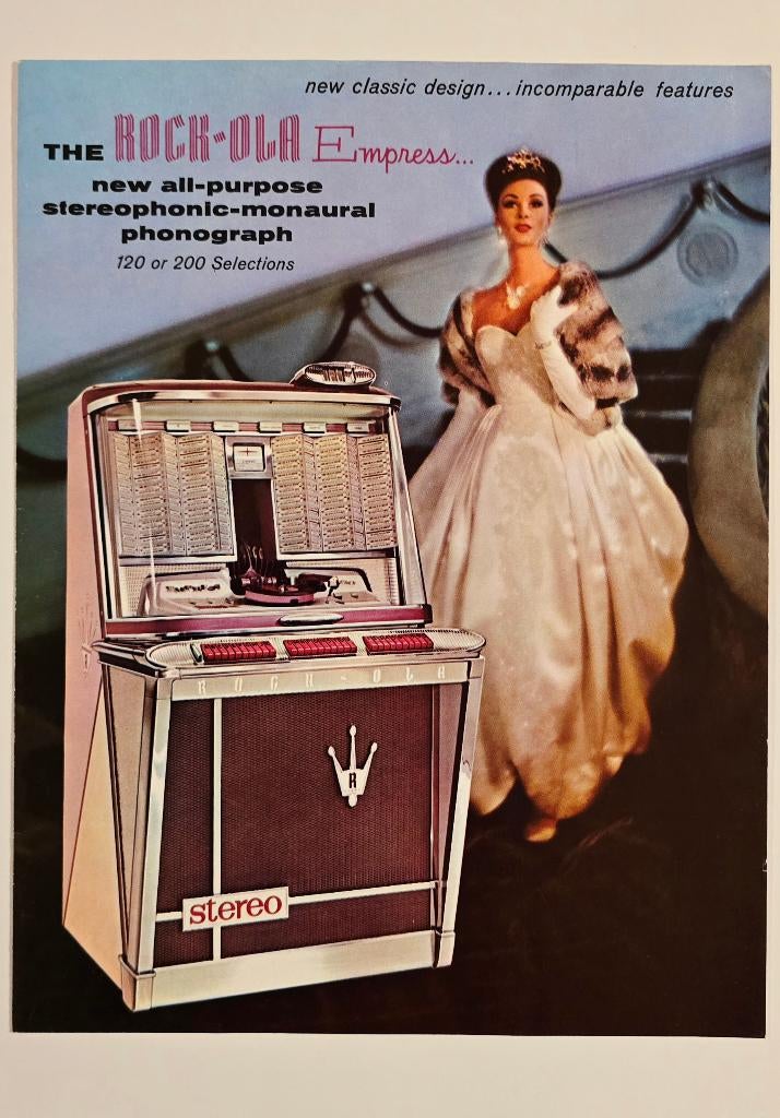 ROCK-OLA Model EMPRESS Juke-Box 1962 originele mappen, Verzamelen, Ophalen of Verzenden, Gebruikt