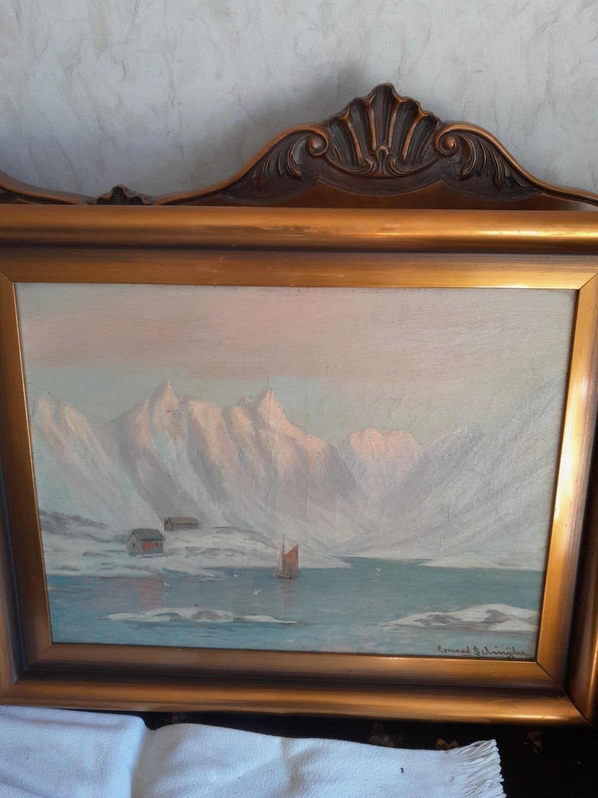 conrad Selmyrtha Noorse schilder, Antiquités & Art, Enlèvement ou Envoi, Toile
