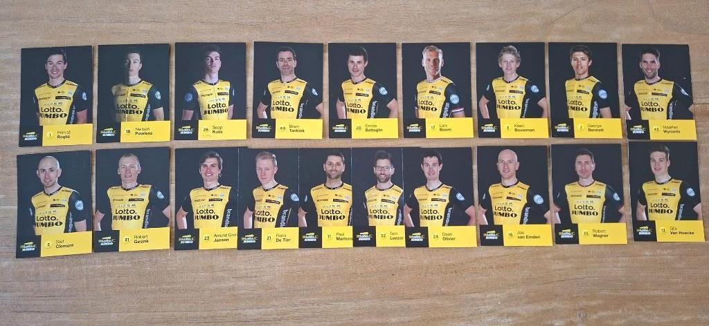 Rennerskaarten wielrennen; 18x Lotto-Jumbo (Roglic, Powless), Verzenden, Nieuw, Spelerskaart