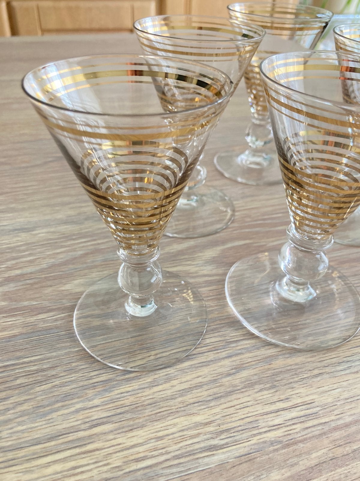 6 verres cocktail et liqueur Art déco du milieu du siècle, Enlèvement ou Envoi, Comme neuf