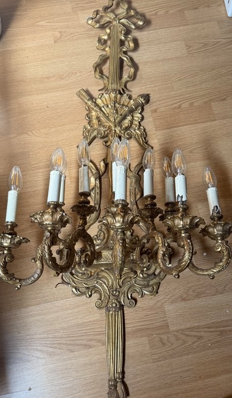 Imposante barok/rococo wandlamp XL 120 cm – zwaar model, Antiek en Kunst, Ophalen