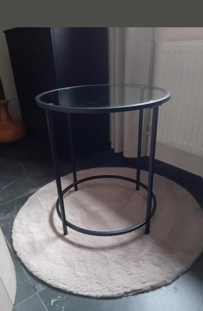 Ronde bijzettafel/salontafel, Minder dan 55 cm, Rond, Nieuw, Glas
