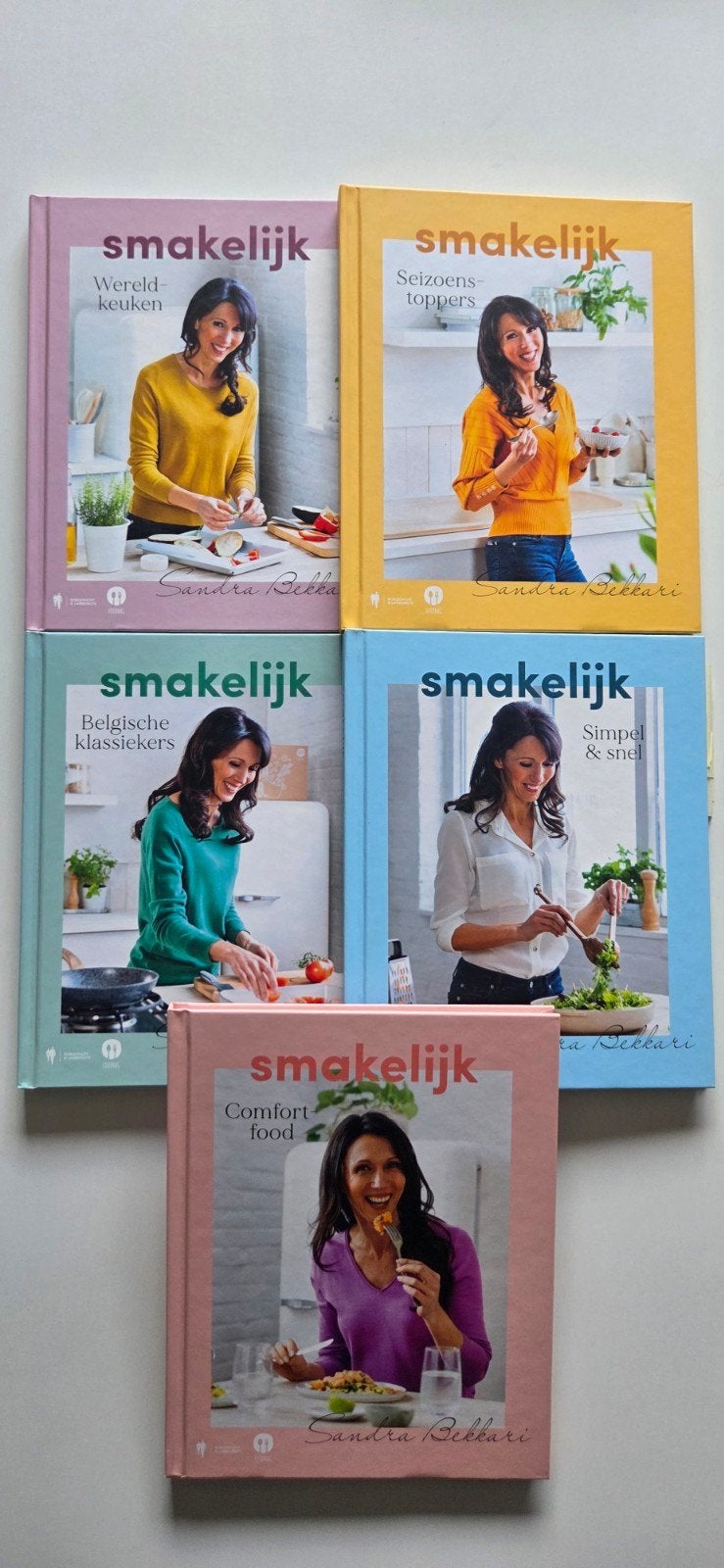 Sandra Bekkari 5-delige reeks 'Smakelijk-, Boeken, Gezondheid, Dieet en Voeding, Dieet en Voeding, Ophalen of Verzenden, Zo goed als nieuw