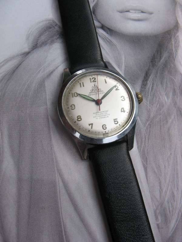 Vintage Orano magnificent 17 jewels herenhorloge ca. 1956, Ophalen of Verzenden