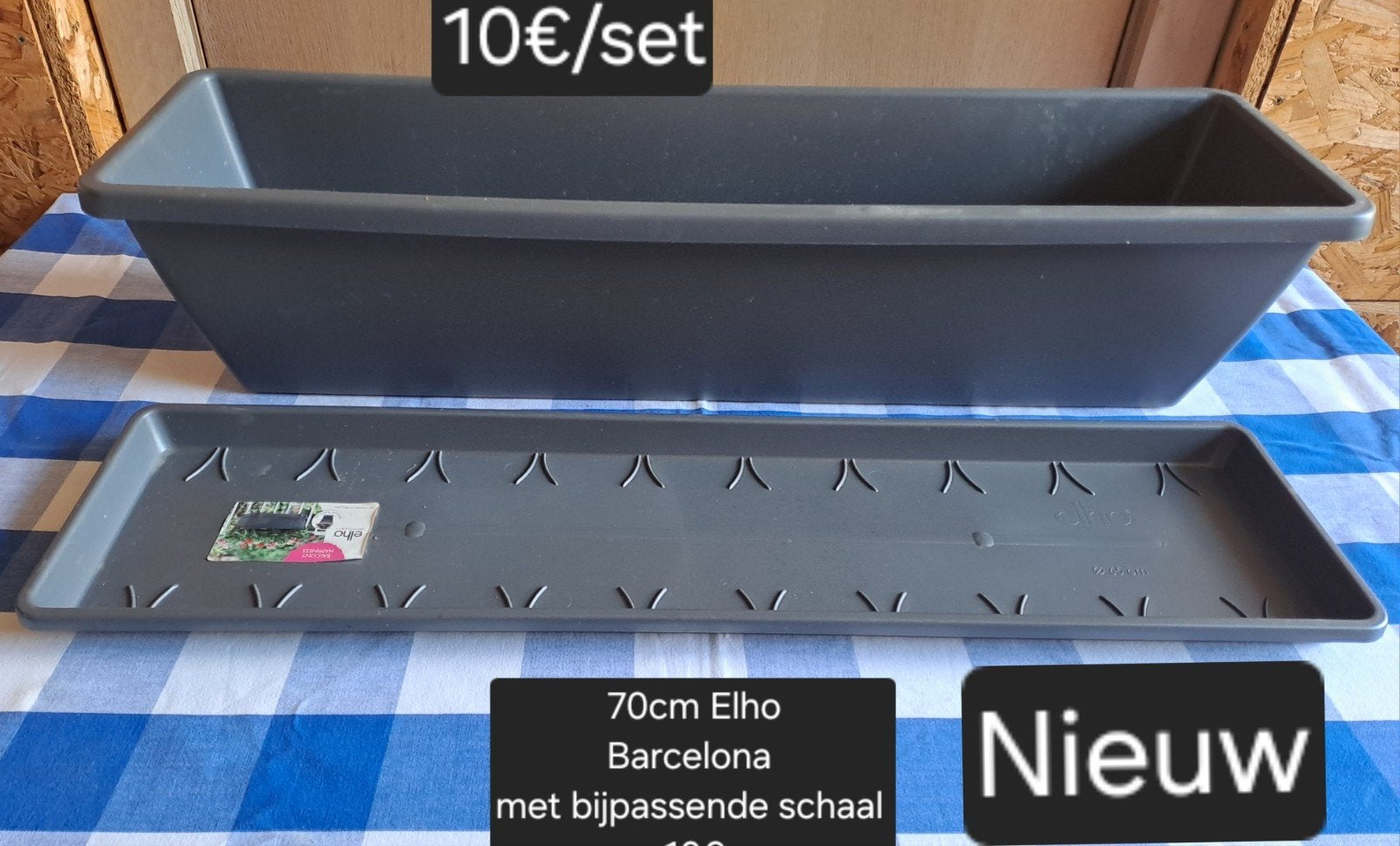 Elho Barcelona Bloembak met schaal, Tuin en Terras, Ophalen, Kunststof, Minder dan 30 cm, Nieuw