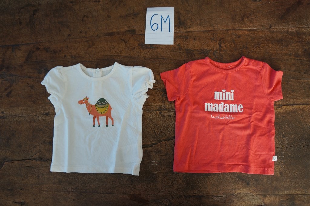 T-shirts 6 maand lente - zomer, Meisje, JBC, Ophalen of Verzenden, Zo goed als nieuw