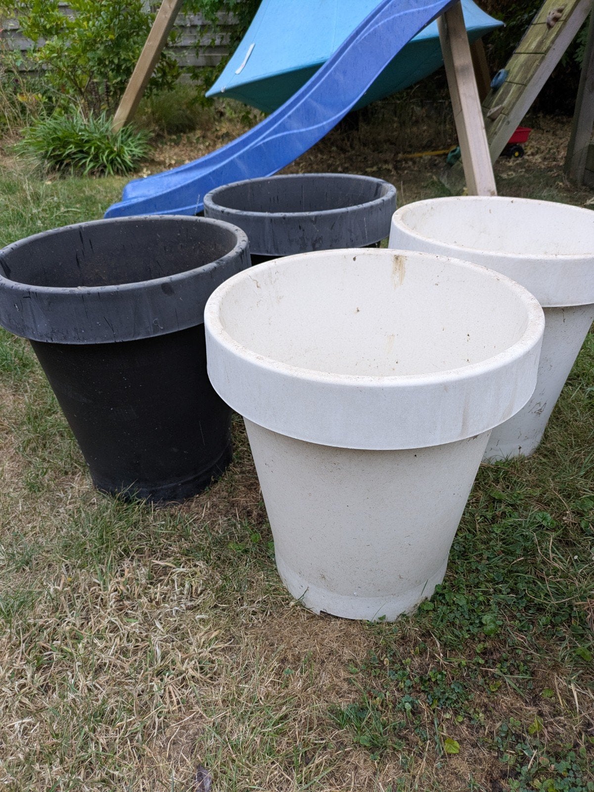 6 pots de fleurs de différentes hauteurs, 40 cm ou plus, Rond, Synthétique, Enlèvement