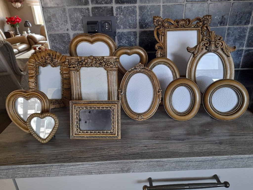 fotokaders, goud gepatineerd, Huis en Inrichting, Woonaccessoires | Lijsten, Ophalen of Verzenden, Gebruikt, Goud, Fotolijst