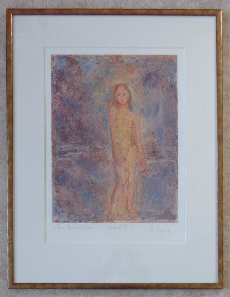 M. KLINGENBERG / VROUW RINEKE DIJKSTRA / ETS / 66x51cm KADER, Gesigneerd, Ophalen of Verzenden, Ets