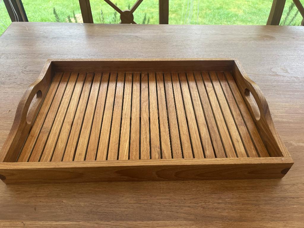 dienblad teak, Huis en Inrichting, Ophalen, Zo goed als nieuw, Rechthoekig