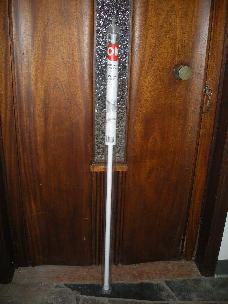 OK douchegordijnstang 125-220 cm wit, Huis en Inrichting, Ophalen, Zo goed als nieuw, Wit, Douche-accessoire