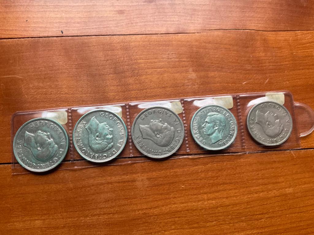 Set zilveren munten GREAT BRITAIN 5 sutks, Ophalen of Verzenden