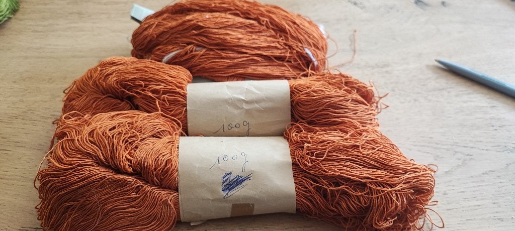 Breikatoen oranje 200 gram + restje, Hobby en Vrije tijd, Ophalen of Verzenden, Gebruikt