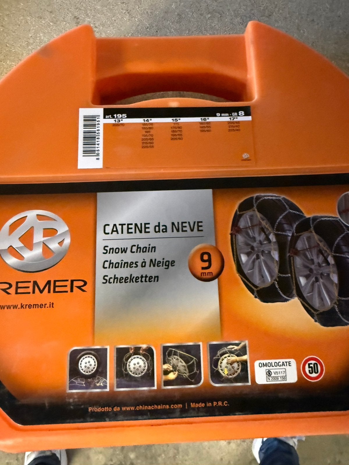 Chaines neige neuves, Enlèvement, Neuf