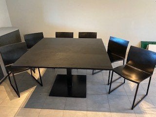 Tafel met 6 stoelen, Huis en Inrichting, Ophalen, Zo goed als nieuw, Kunststof