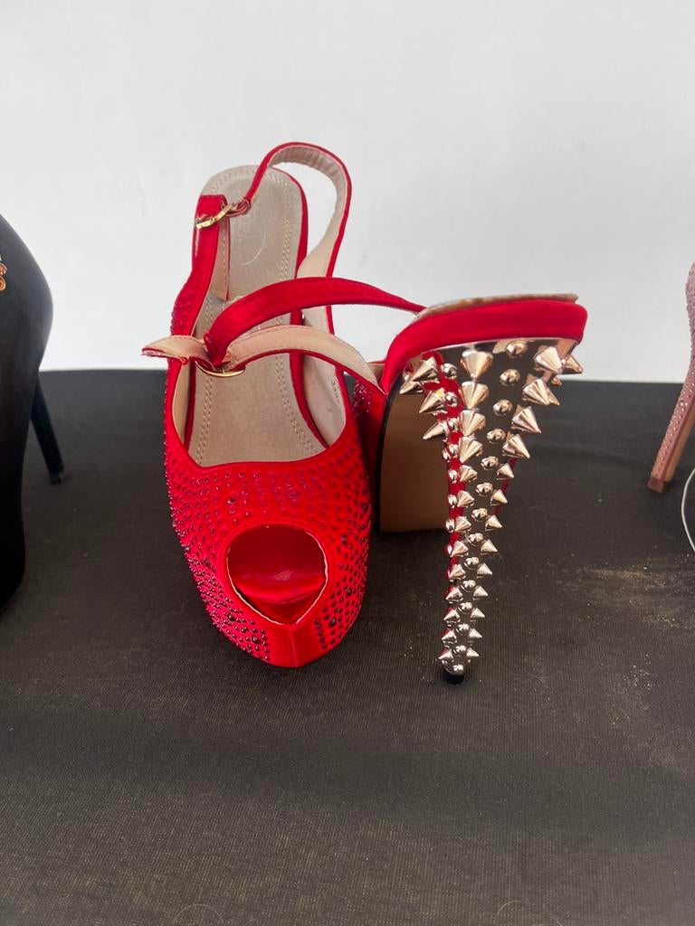 Rode pumps, Ophalen, Pumps, Zo goed als nieuw, Rood