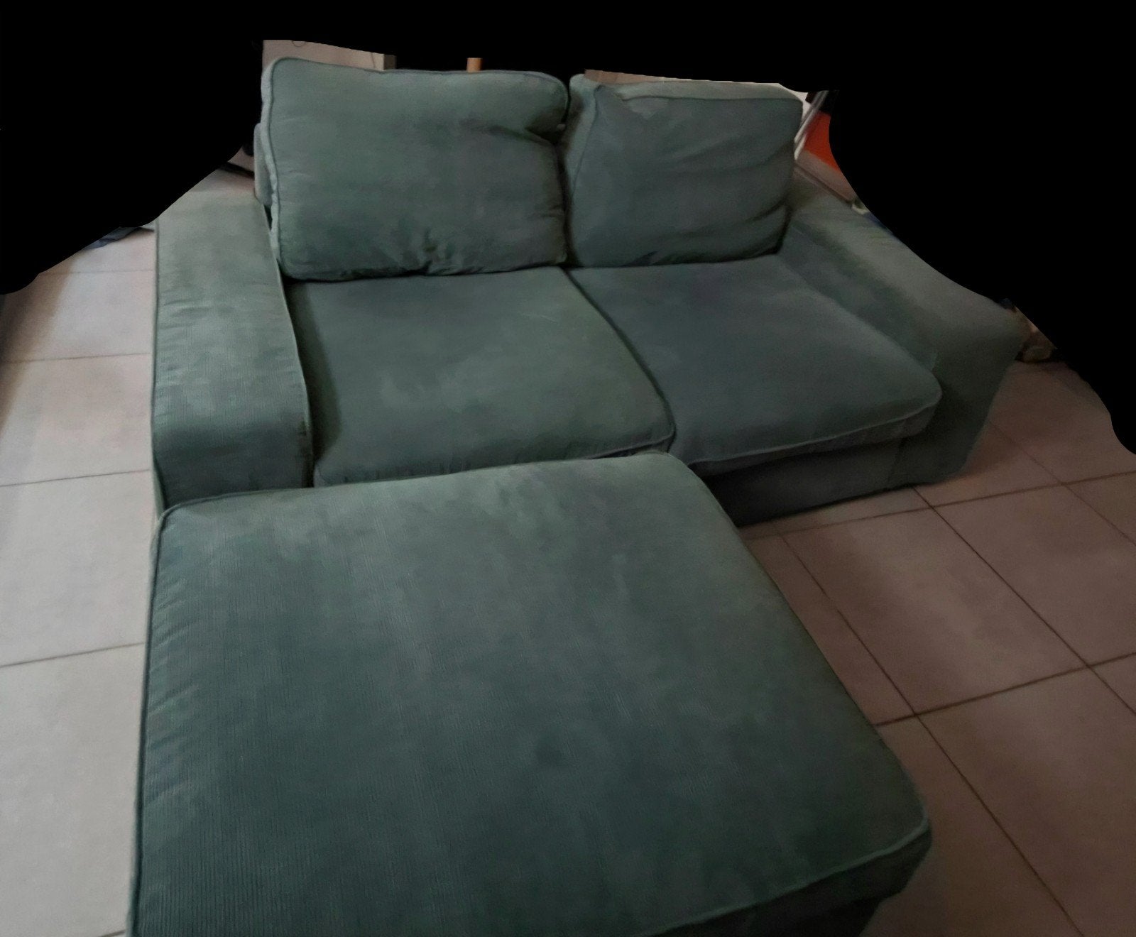 Canapé et pouf KIVIK gris turquoise, Maison & Meubles, Enlèvement