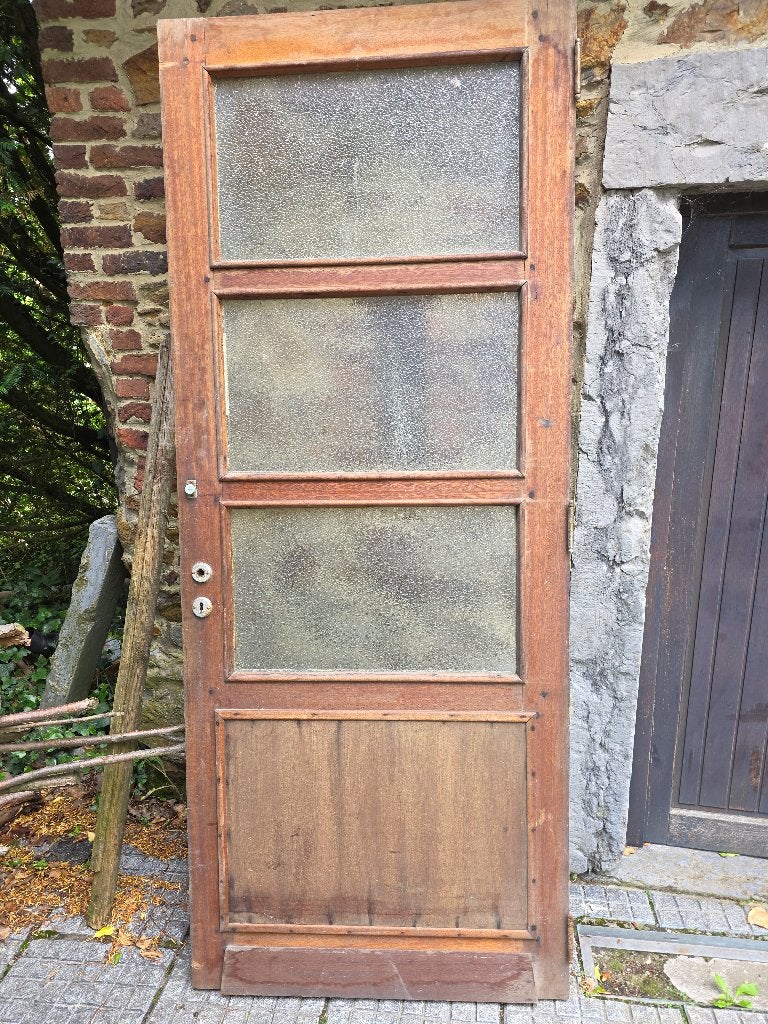 Porte extérieure en méranti, 75 à 150 cm, Enlèvement, Utilisé, Vitre comprise