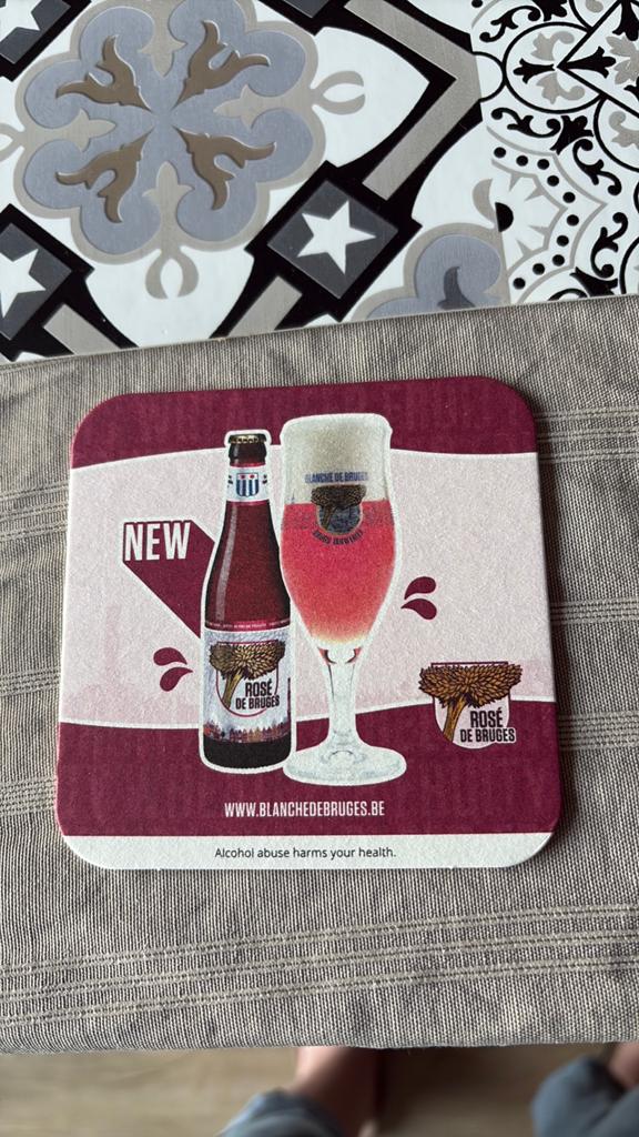 Bierviltje rose de bruges, Verzamelen, Biermerken, Ophalen, Nieuw, Viltje(s), Overige merken