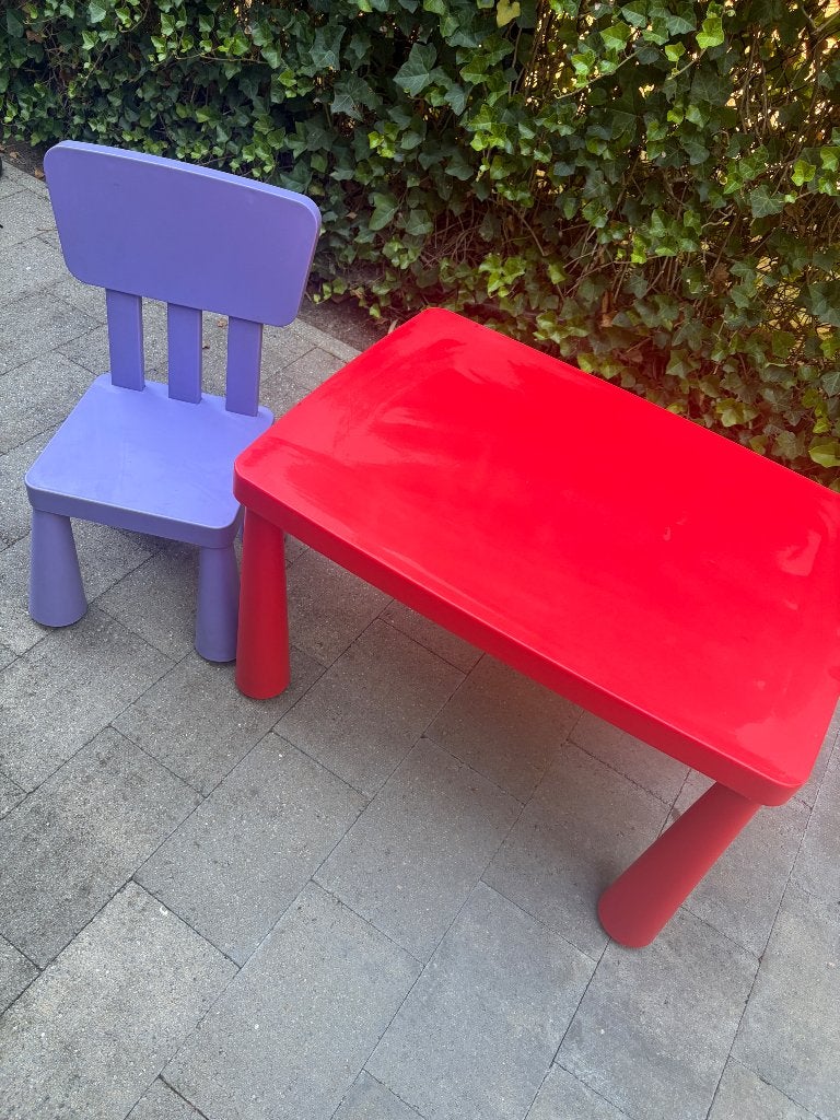 Kinder tafel en stoeltje, Ophalen