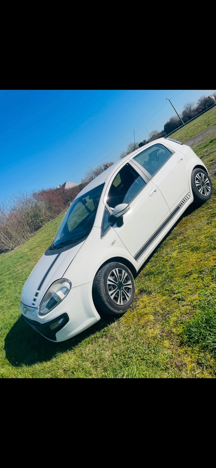 Fiat Punto Evo automatique, Auto's, Euro 5, Zwart, Leder en Stof, Wit