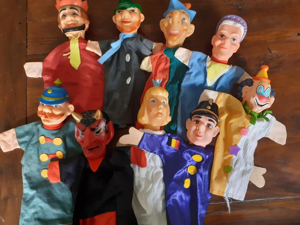 Retro handpoppen poppenkastpoppen ( O ), Collections, Poupées, Enlèvement ou Envoi