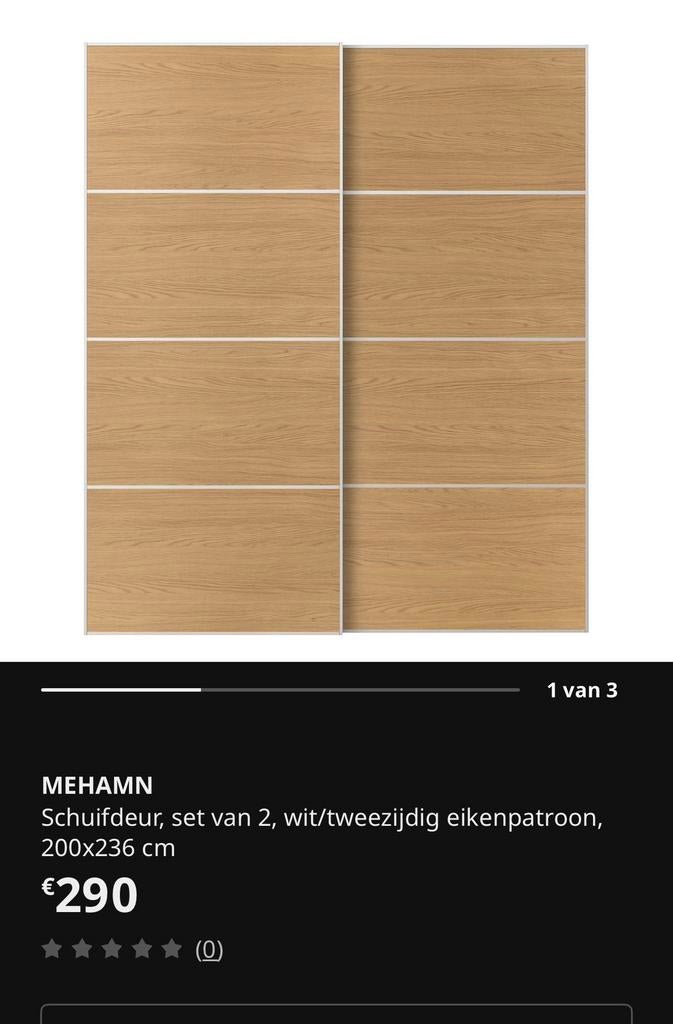 IKEA Pax Mehamn schuifdeuren eikeneffect, Ophalen, Zo goed als nieuw
