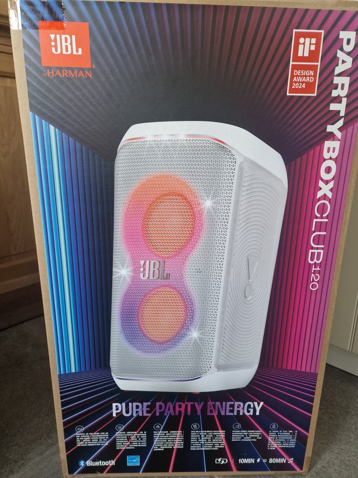 Nieuwe witte jbl partybox club 120 nog in gesloten doos, Ophalen of Verzenden, JBL