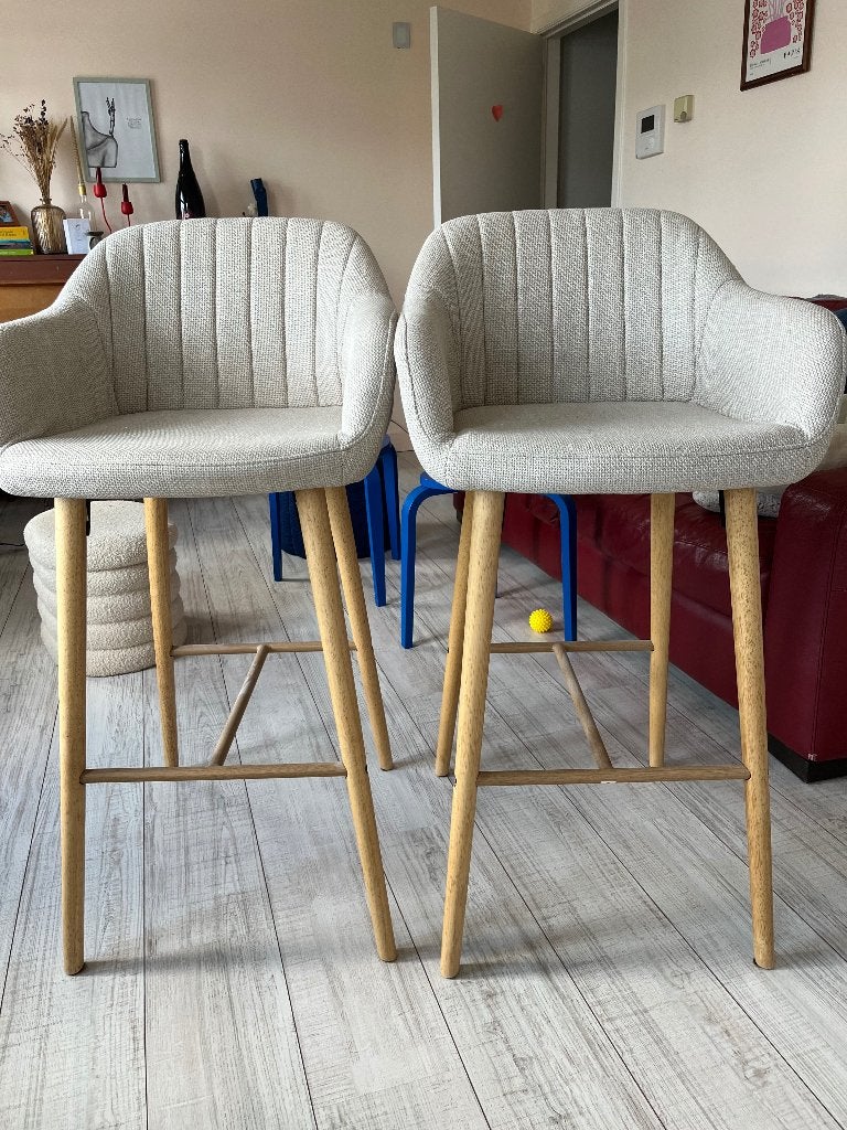 Barkrukken JYSK, Huis en Inrichting, Barkrukken, 2 krukken, Ophalen, Zo goed als nieuw, 60 tot 90 cm